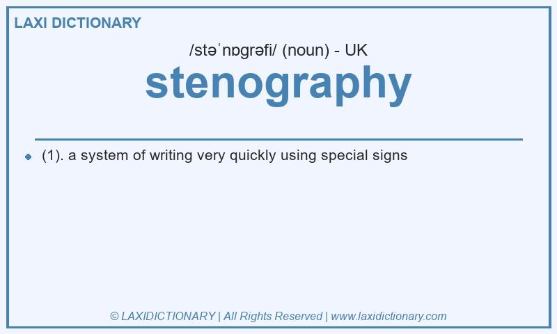 Definition stenography in British English