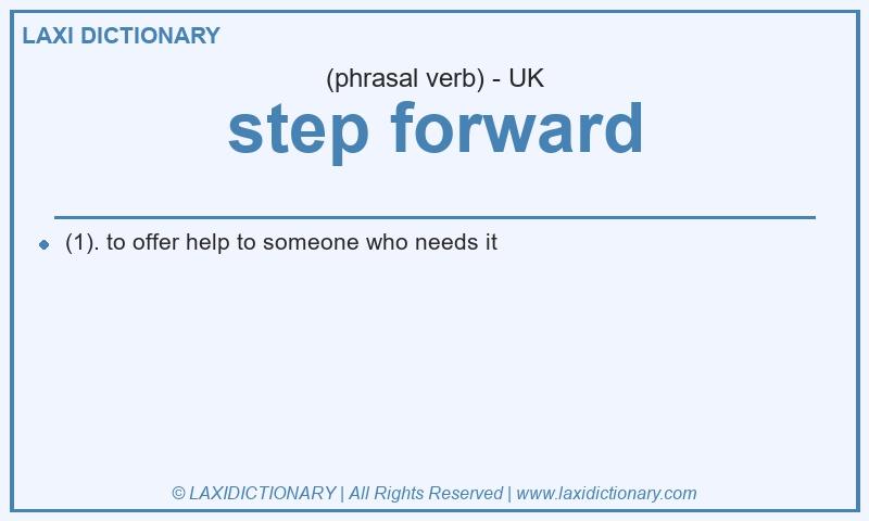 Definition step forward in British English
