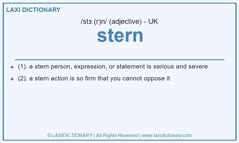 Definition stern in British English