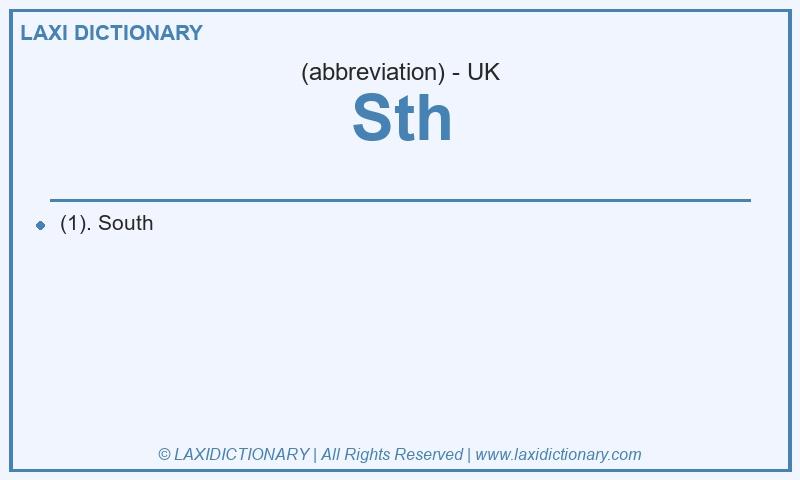 Definition Sth in British English