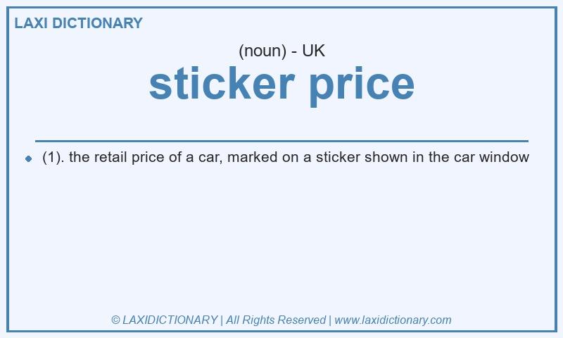 Definition sticker price in British English
