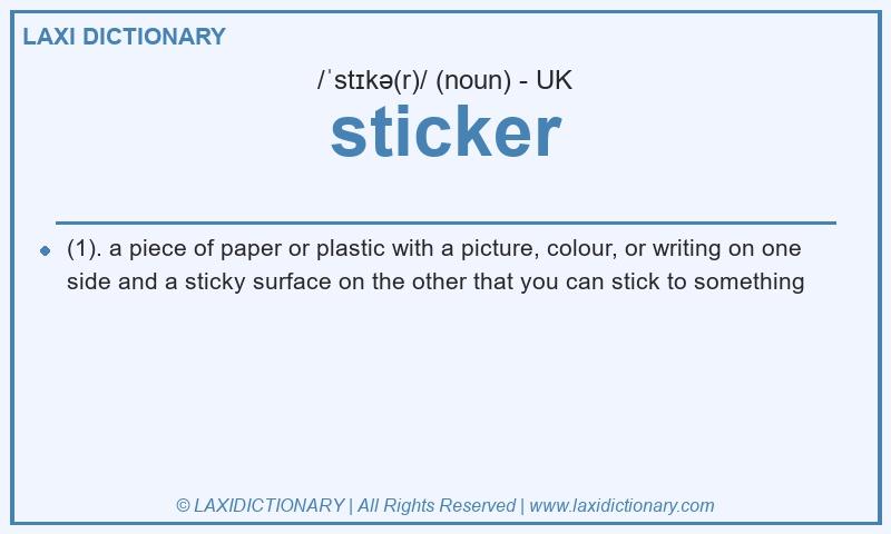 Definition sticker in British English