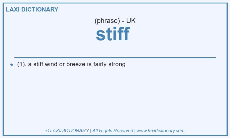 Definition stiff in British English