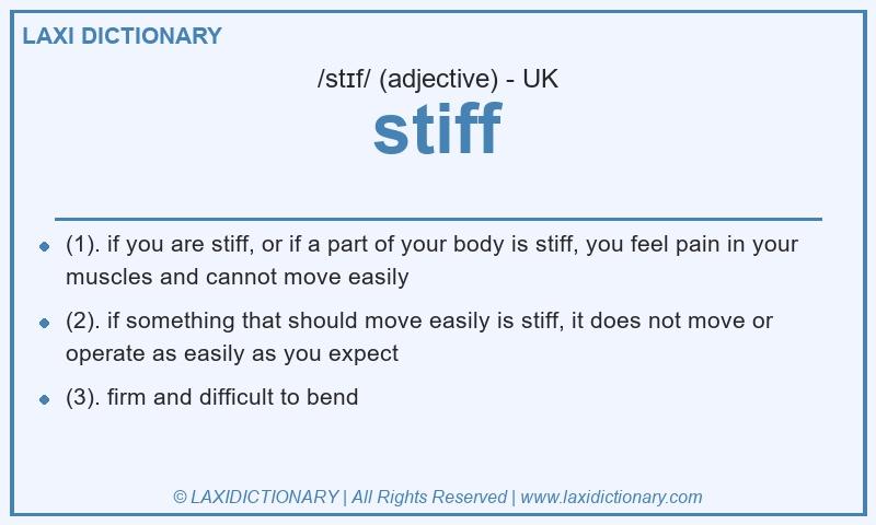 Definition stiff in British English
