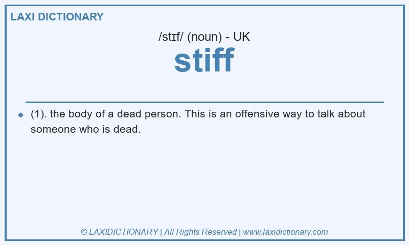 Definition stiff in British English