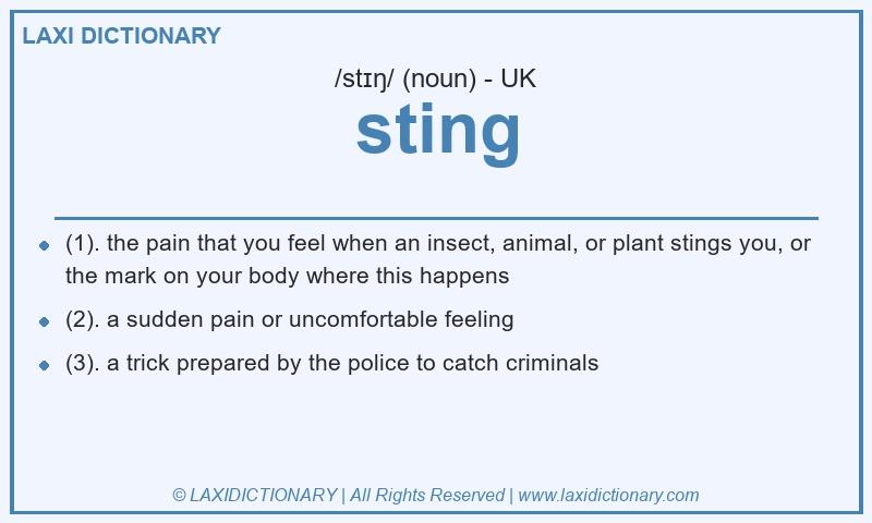Definition sting in British English
