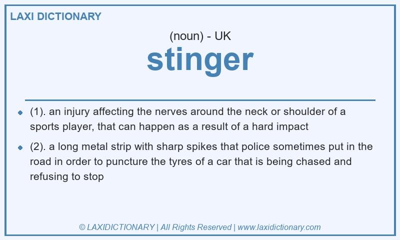 Definition stinger in British English