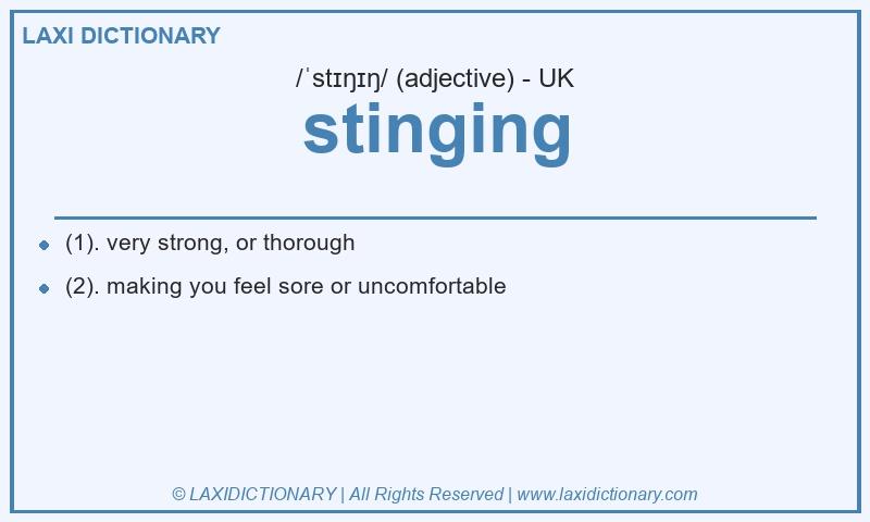 Definition stinging in British English