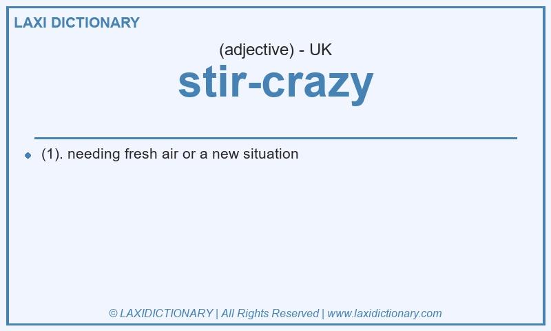 Definition stir-crazy in British English