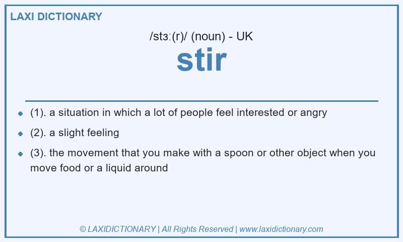 Definition stir in British English