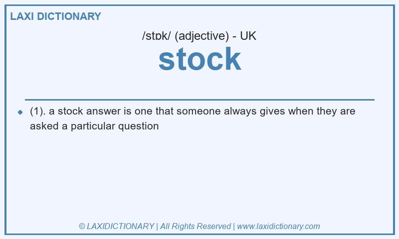 Definition stock in British English