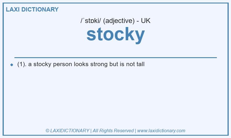 Definition stocky in British English