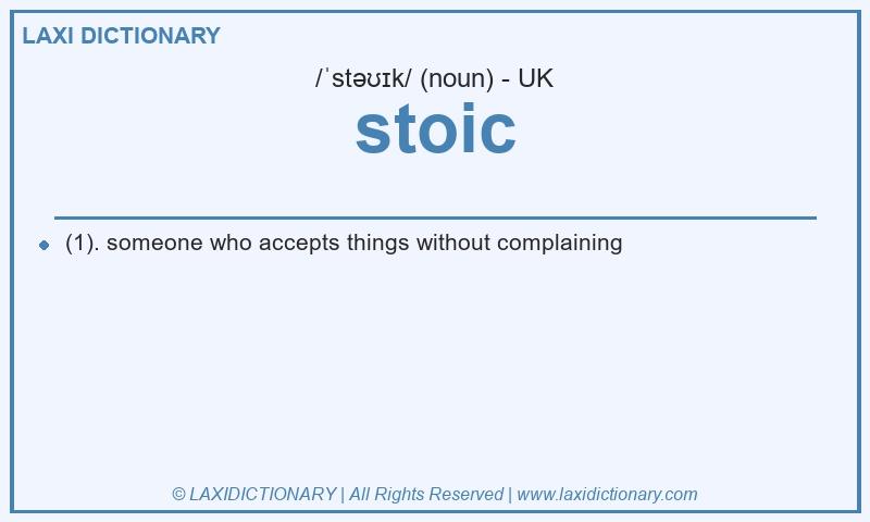 Definition stoic in British English