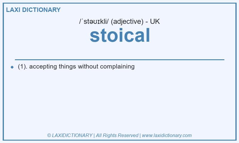 Definition stoical in British English