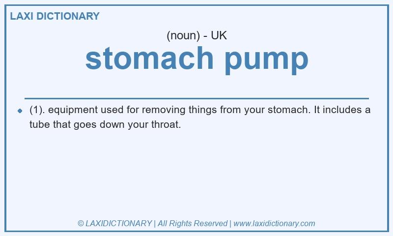 Definition stomach pump in British English