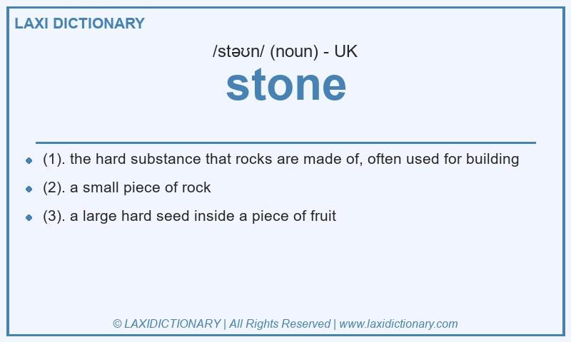 Definition stone in British English