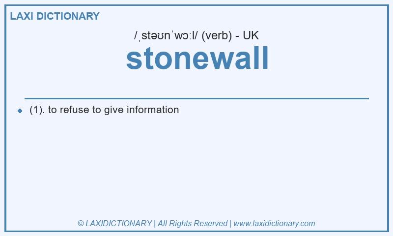 Definition stonewall in British English