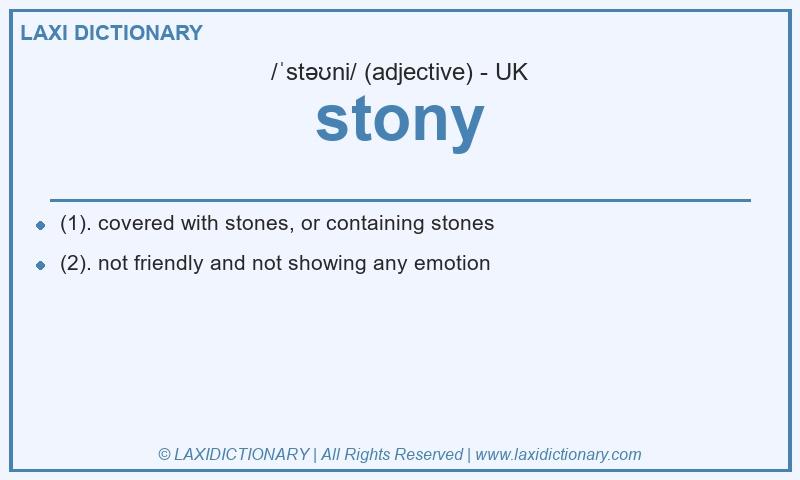 Definition stony in British English