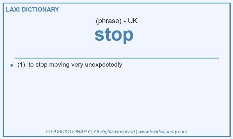 Definition stop  in British English