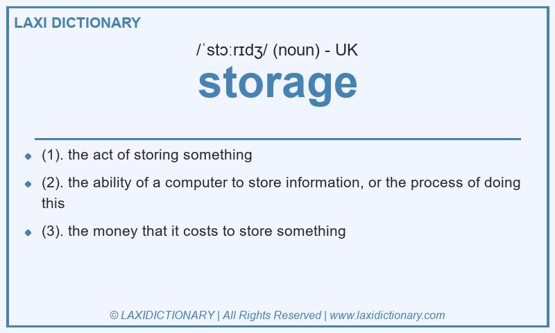 Definition storage in British English