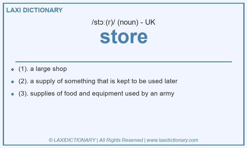 Definition store in British English