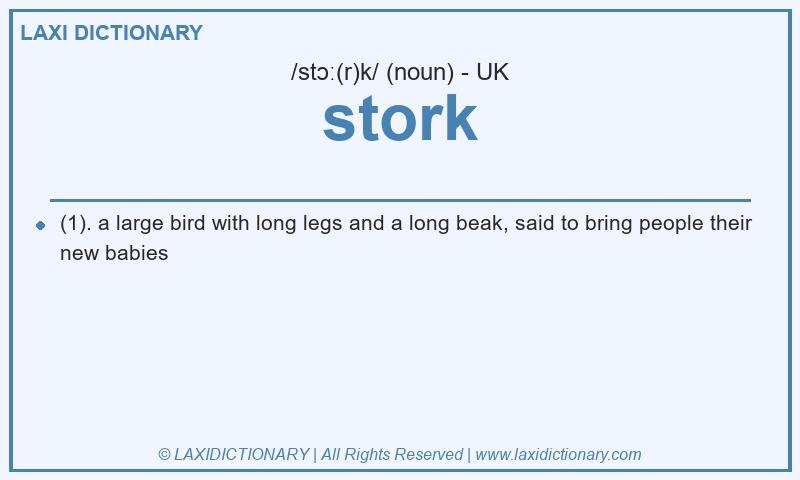 Definition stork in British English