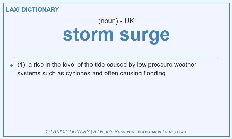 Definition storm surge in British English