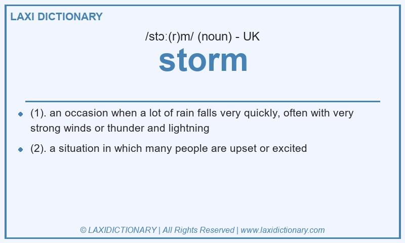 Definition storm in British English