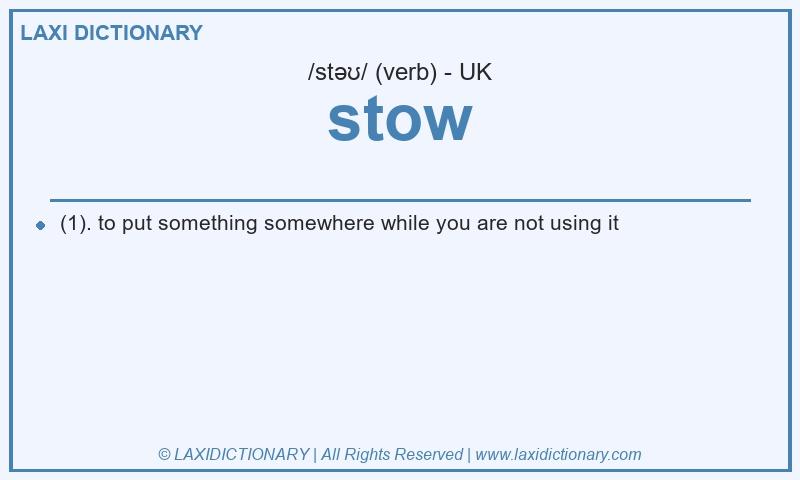 Definition stow in British English