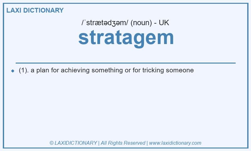 Definition stratagem in British English