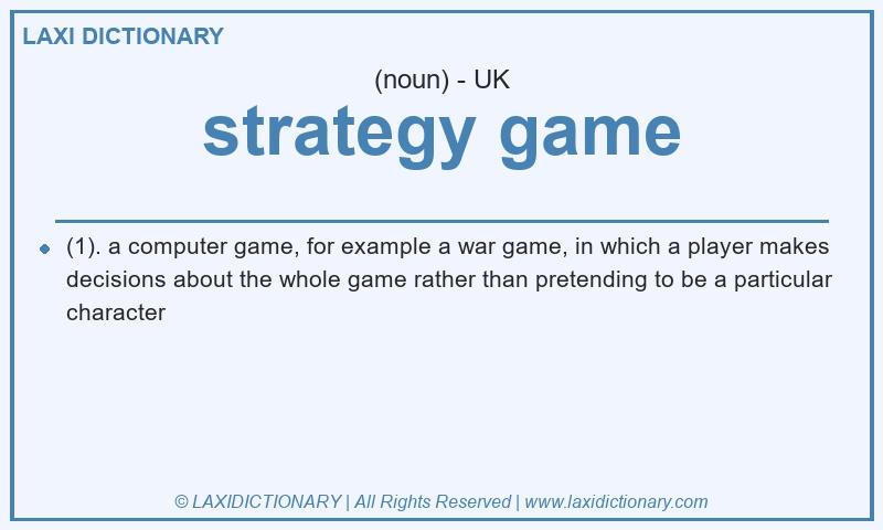 Definition strategy game in British English