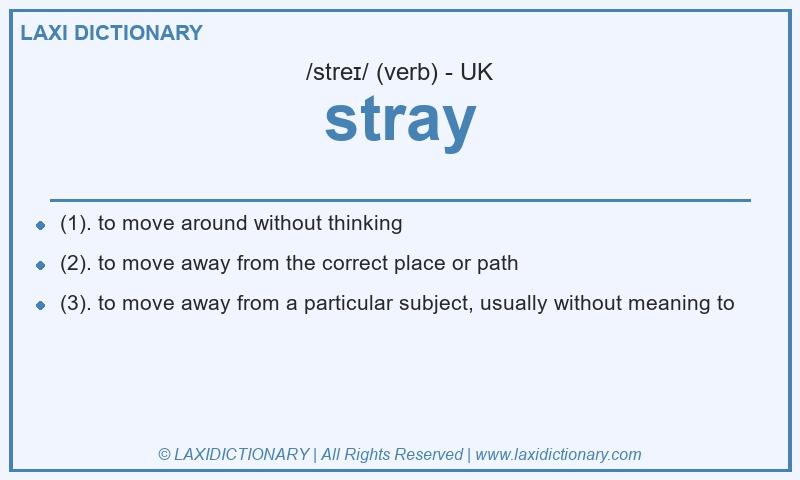 Definition stray in British English
