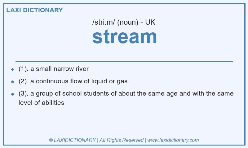 Definition stream in British English