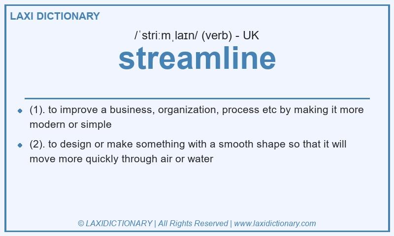 Definition streamline in British English