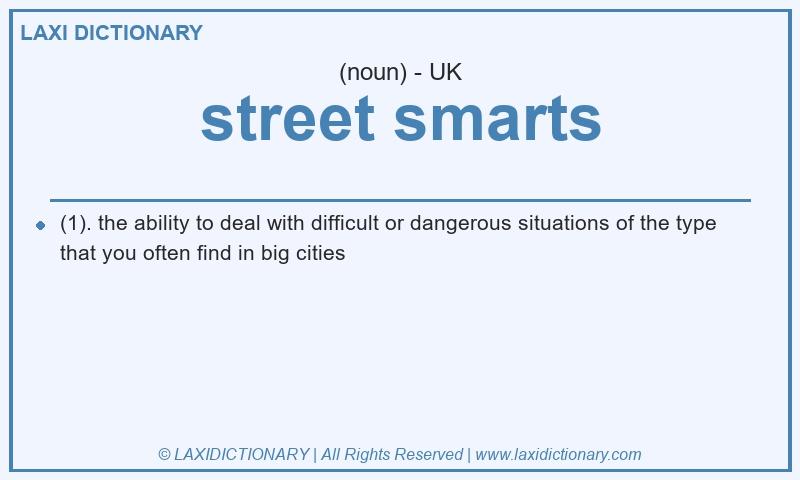 Definition street smarts in British English