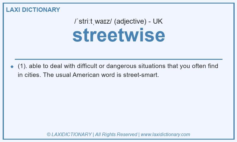 Definition streetwise in British English
