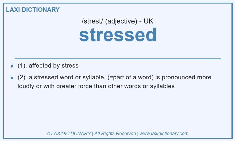 Definition stressed in British English