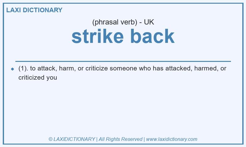 Definition strike back in British English