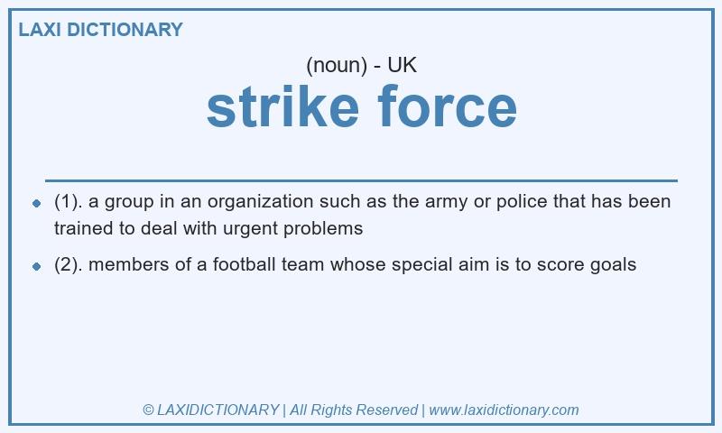Definition strike force in British English
