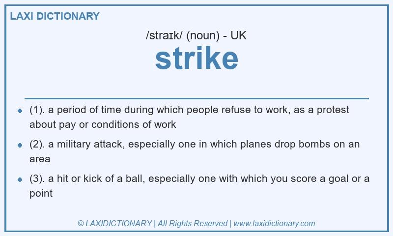 Definition strike in British English