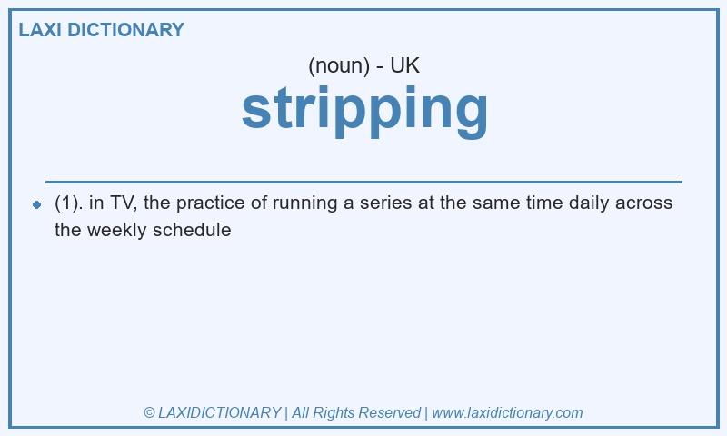 Definition stripping in British English