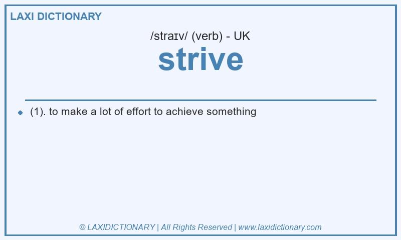 Definition strive in British English