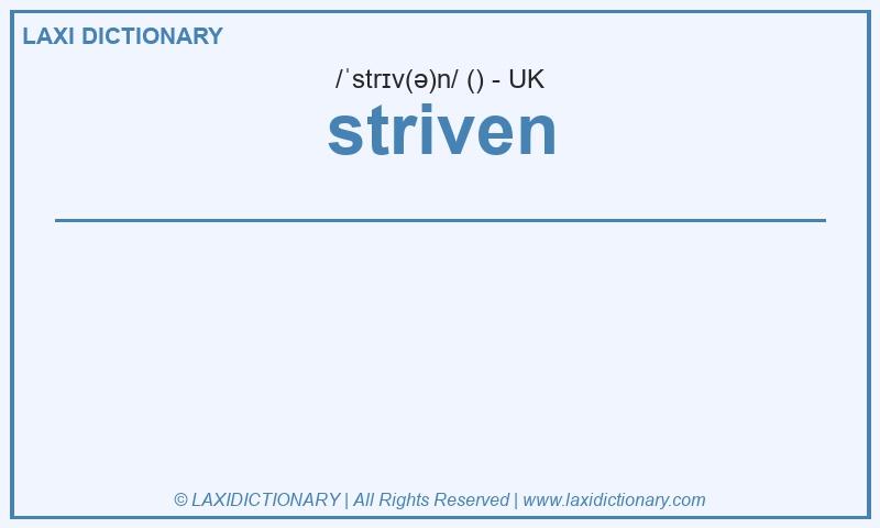 Definition striven in British English