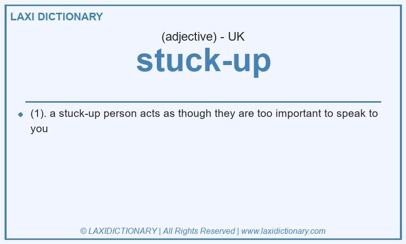 Definition stuck-up in British English