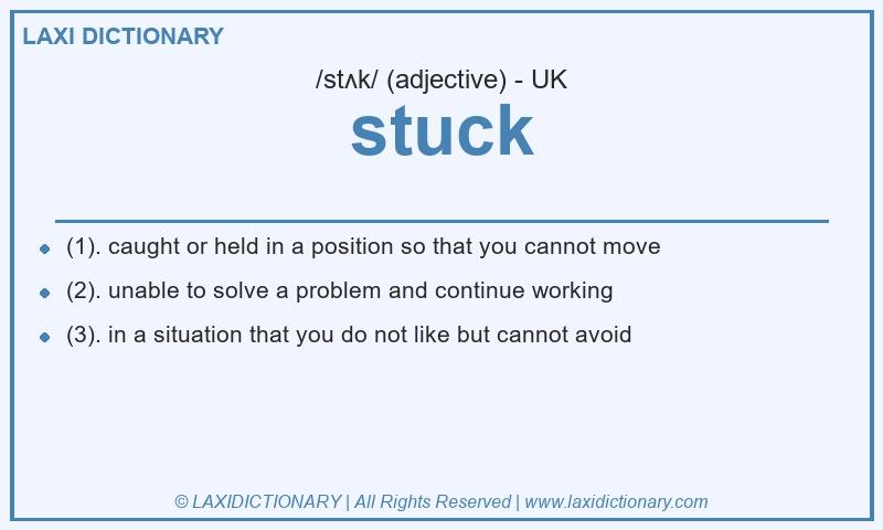 Definition stuck in British English