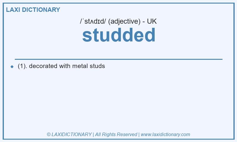 Definition studded in British English