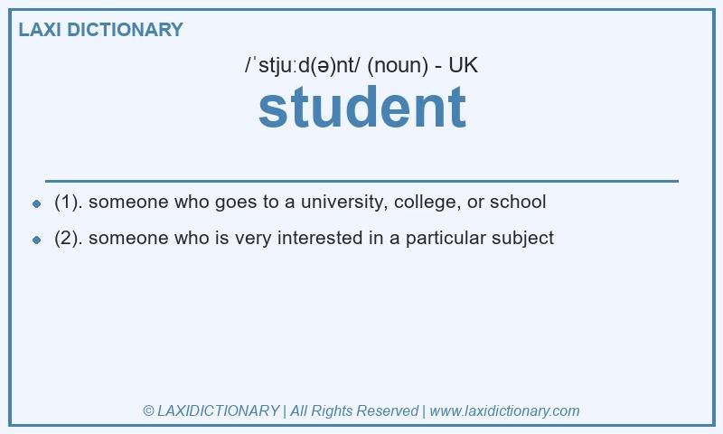 Definition student in British English