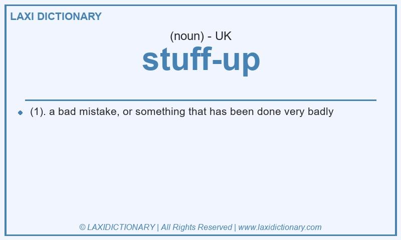 Definition stuff-up in British English