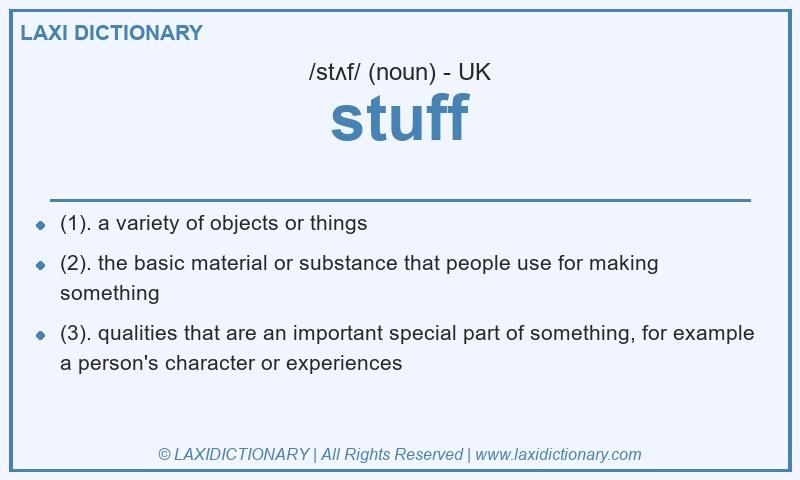 Definition stuff in British English