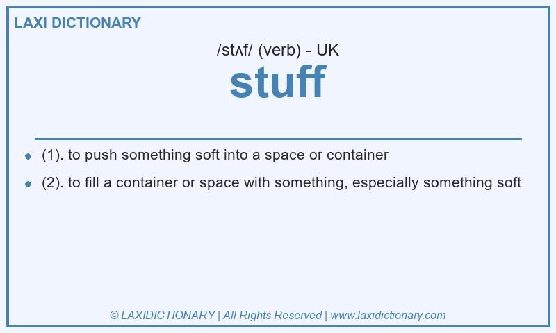 Definition stuff in British English